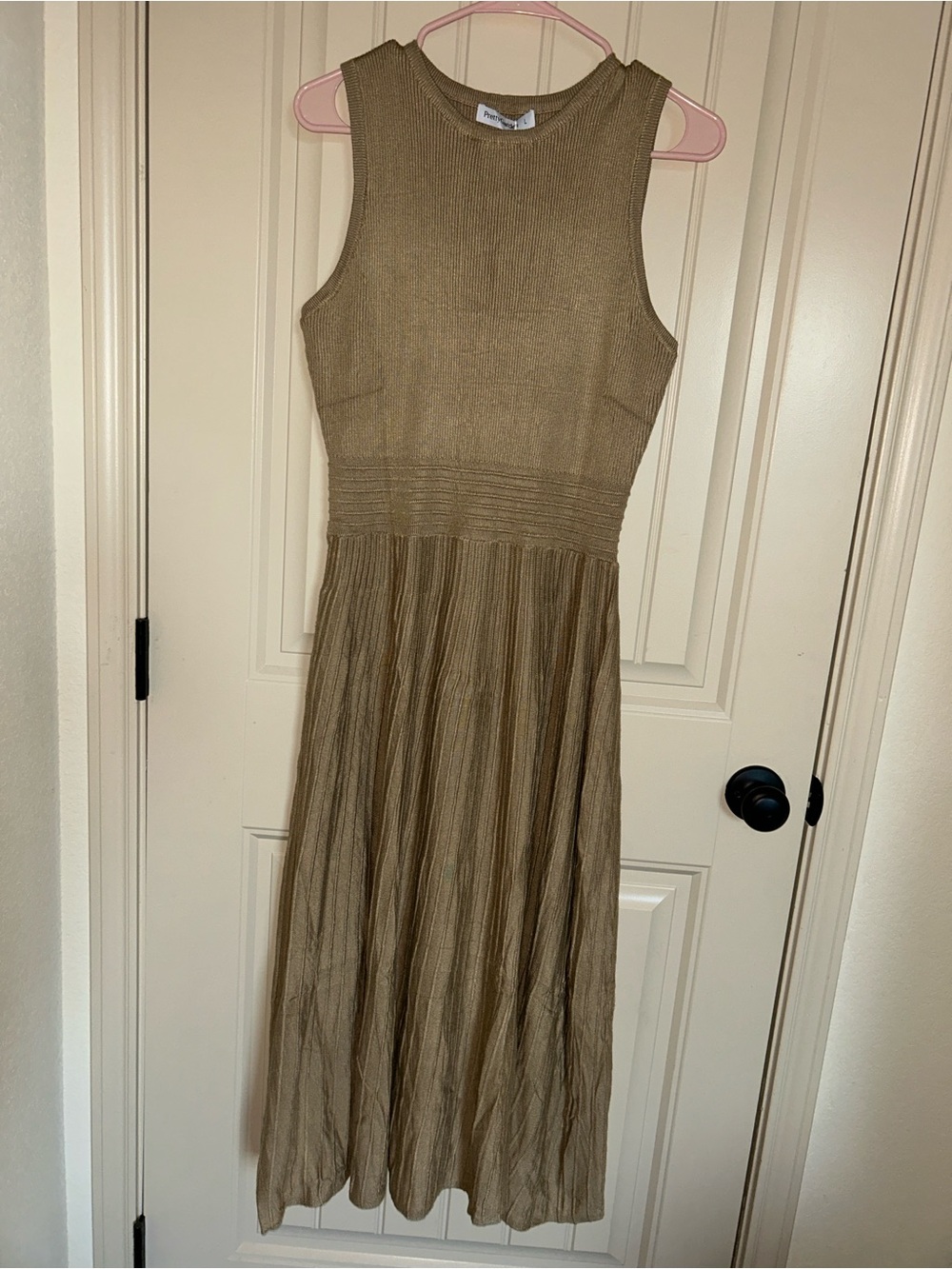 Women's Summer Pleated Midi Work Dress